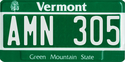 VT license plate AMN305