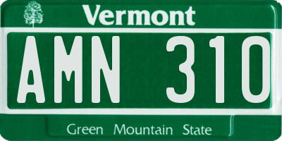 VT license plate AMN310
