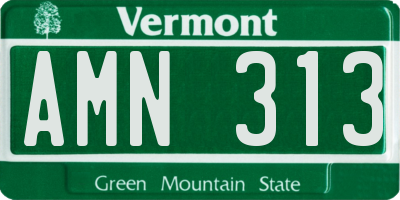 VT license plate AMN313