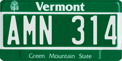 VT license plate AMN314