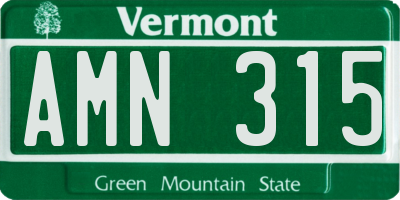 VT license plate AMN315