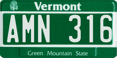 VT license plate AMN316