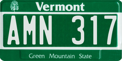 VT license plate AMN317