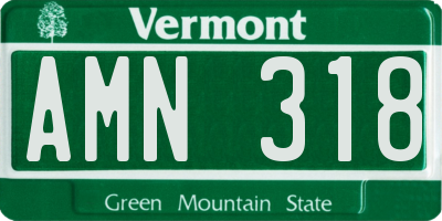 VT license plate AMN318
