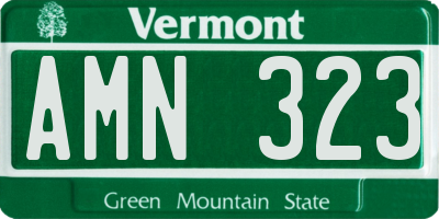 VT license plate AMN323
