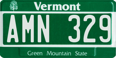 VT license plate AMN329