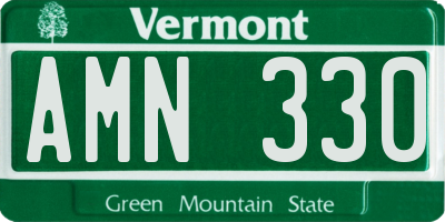 VT license plate AMN330