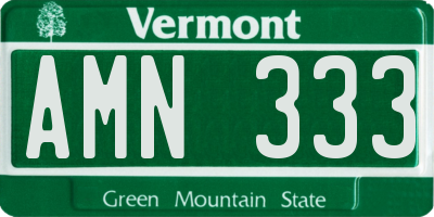 VT license plate AMN333