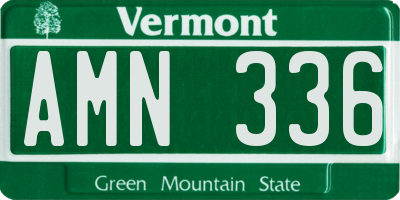 VT license plate AMN336