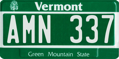 VT license plate AMN337