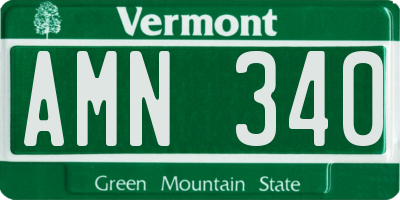 VT license plate AMN340