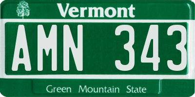 VT license plate AMN343