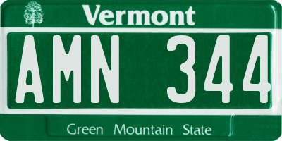 VT license plate AMN344