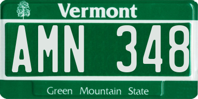 VT license plate AMN348