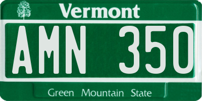 VT license plate AMN350