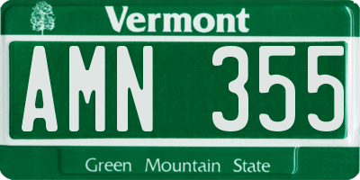 VT license plate AMN355