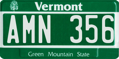 VT license plate AMN356