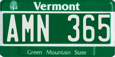 VT license plate AMN365