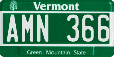 VT license plate AMN366