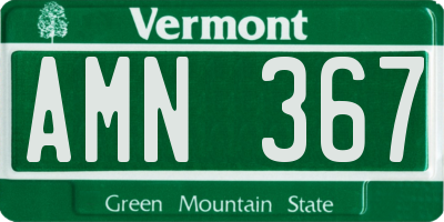 VT license plate AMN367