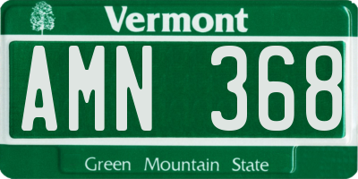 VT license plate AMN368