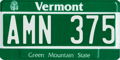 VT license plate AMN375