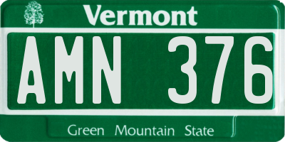 VT license plate AMN376