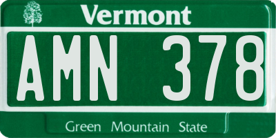 VT license plate AMN378
