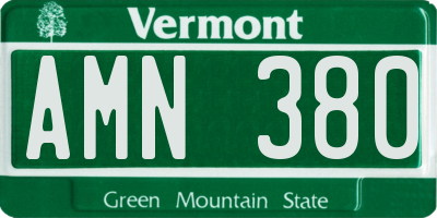 VT license plate AMN380