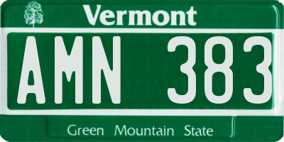 VT license plate AMN383
