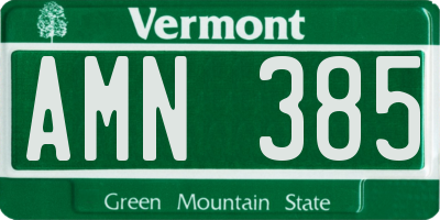 VT license plate AMN385