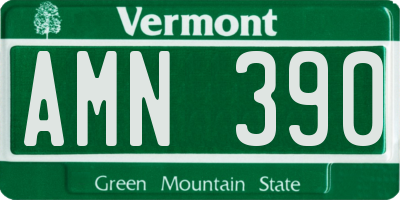 VT license plate AMN390