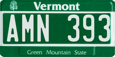 VT license plate AMN393