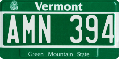 VT license plate AMN394