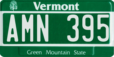 VT license plate AMN395