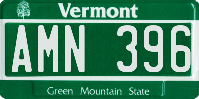 VT license plate AMN396