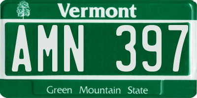 VT license plate AMN397