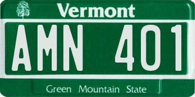 VT license plate AMN401