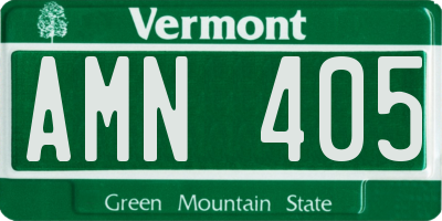 VT license plate AMN405