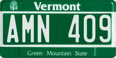 VT license plate AMN409