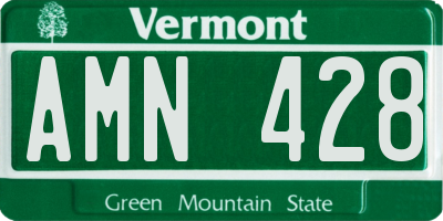 VT license plate AMN428