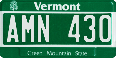 VT license plate AMN430