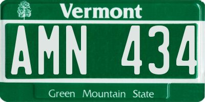 VT license plate AMN434