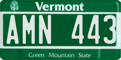 VT license plate AMN443