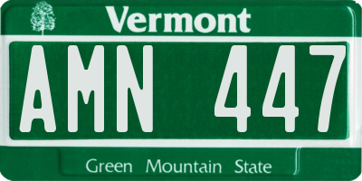 VT license plate AMN447