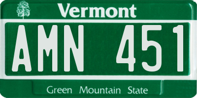 VT license plate AMN451