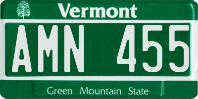 VT license plate AMN455