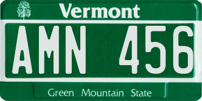 VT license plate AMN456