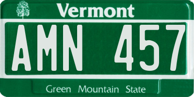 VT license plate AMN457