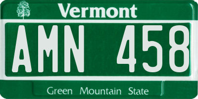 VT license plate AMN458